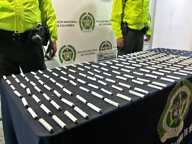 La incautación de 187 dosis de marihuana y 41 dosis de bazuco. Foto policía Neiva.