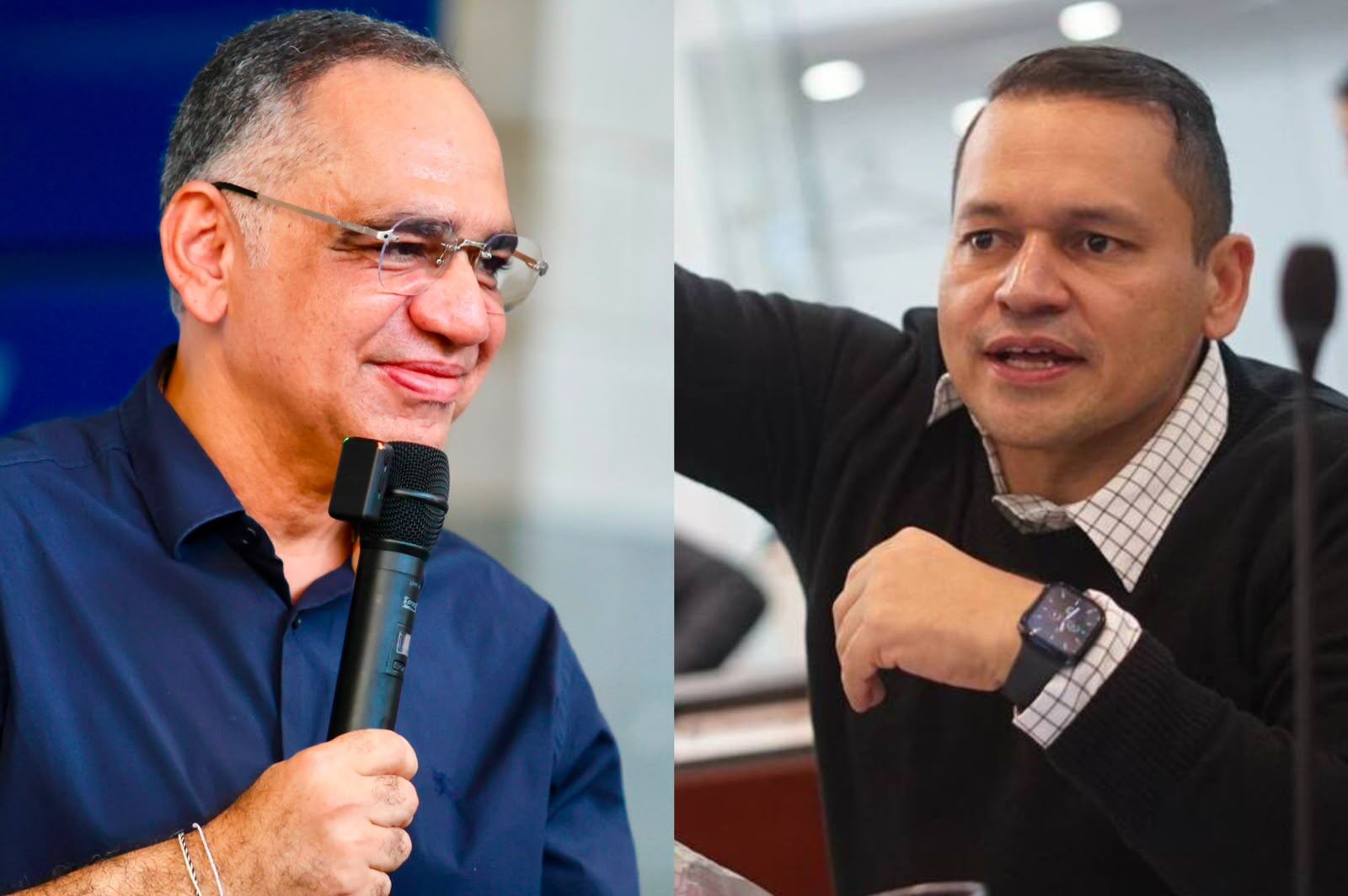 Carlos Pinedo y Alejandro Ocampo protagonizan un nuevo choque político tras la querella presentada ante la Corte Suprema. Fotos: Alcaldía de Santa Marta / Caracol Radio