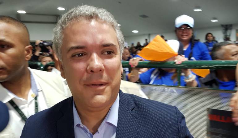 Ivá Duque durante su visita a Manizales