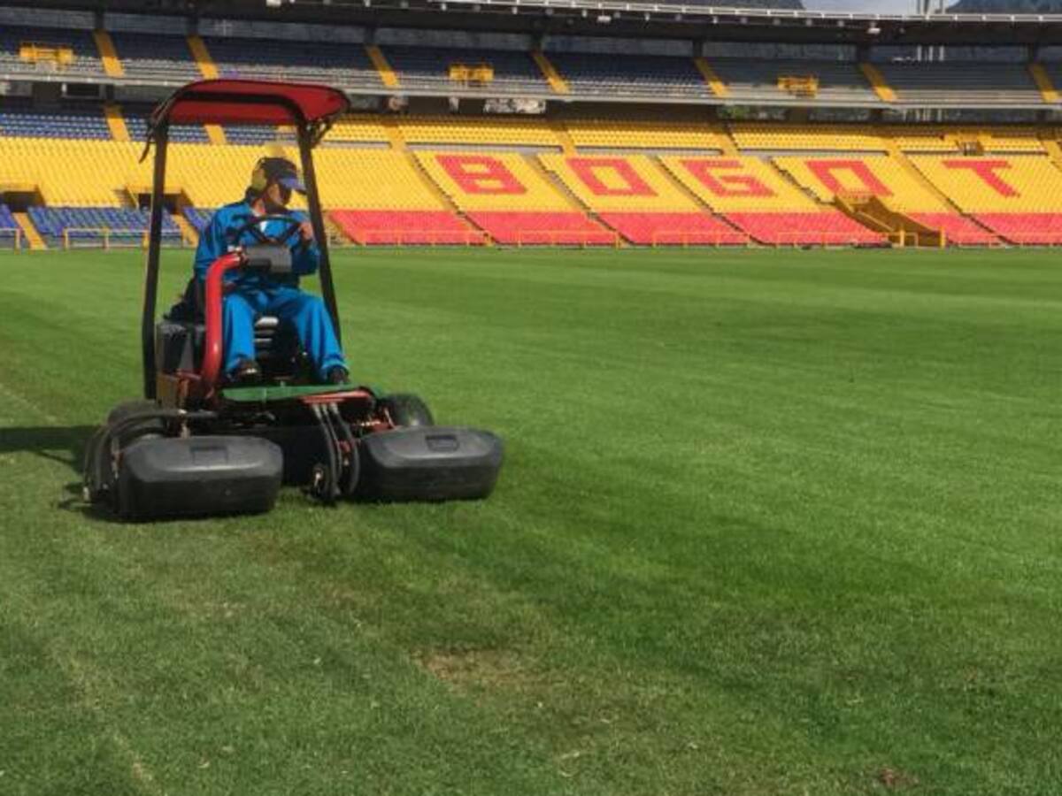 Cómo avanza la recuperación de la grama del estadio El Campín.
