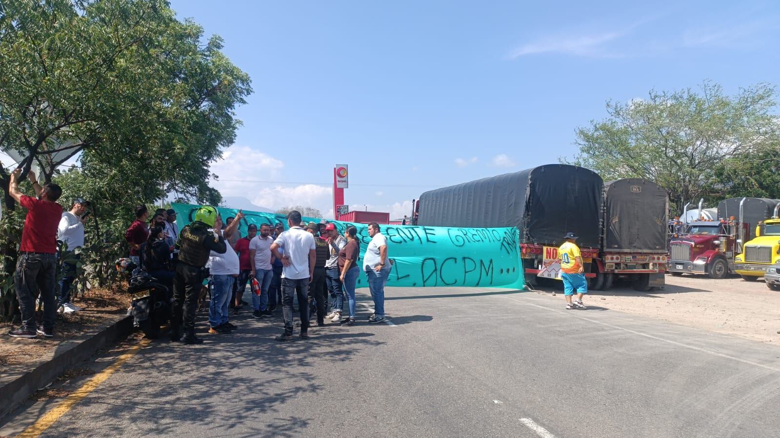 Paro camionero en Norte de Santander. / Foto: Cortesía.