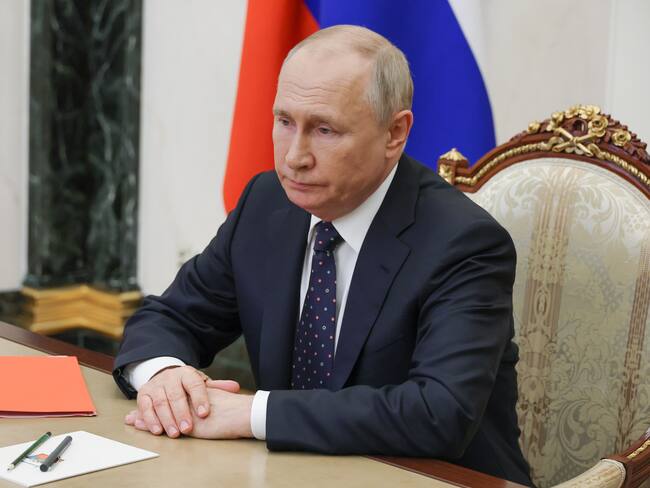Moscow (Russian Federation), 24/08/2023.- Russian President Vladimir Putin holds an operational meeting via video conference with permanent members of the Russian Security Council in Moscow, Russia, 25 August 2023. (Rusia, Moscú) EFE/EPA/MICHAEL KLIMENTYEV/SPUTNIK/KREMLIN POOL
