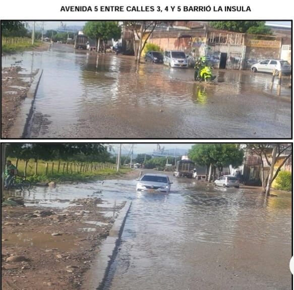 Calles deterioradas barrio La Insula, Cúcuta