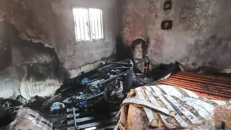 Incendio consumió parte de una casa en el norte