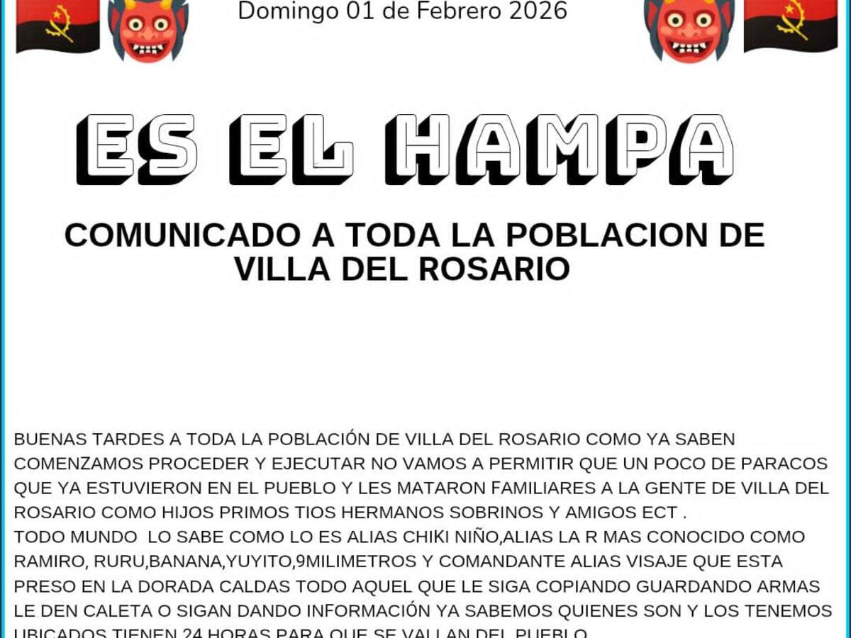 Las autoridades descartan la veracidad de panfleto que circula en Villa del Rosario