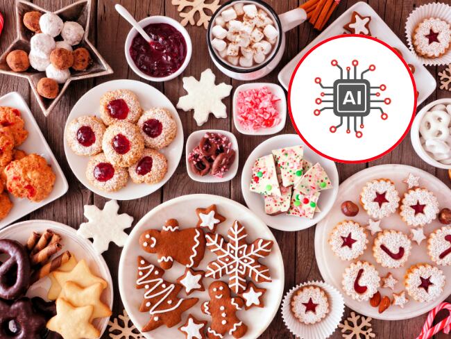 Postres navideños, IA, imágenes de referencia (Getty Images).