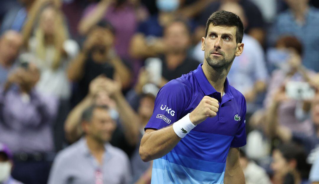 Djokovic festeja su clasificación a semifinales del US Open