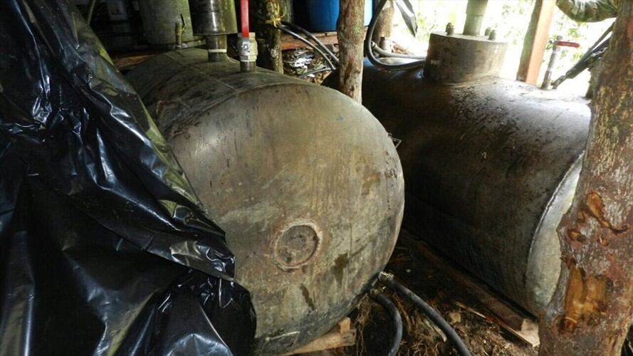 Destruyen laboratorio para procesar coca en Cauca. Foto: Fuerza Aérea Colombiana
