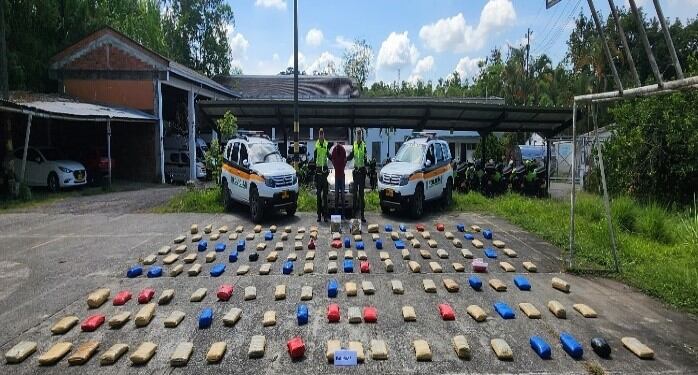 Marihuana incautada en un retén de la vía Cerritos - Policía Risaralda.
