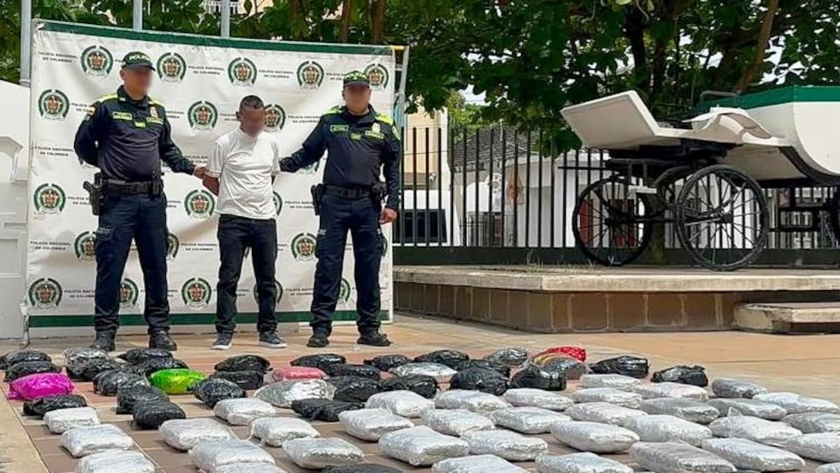 Capturado sujeto con más de 80 paquetes de marihuana avaluados en 200 millones de pesos