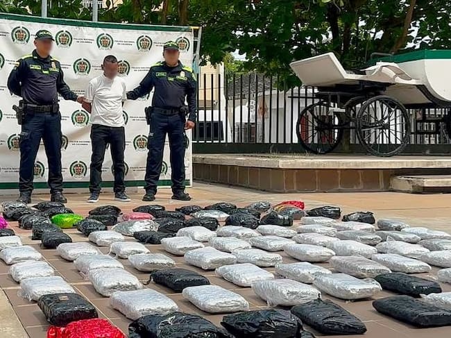 Capturado sujeto con más de 80 paquetes de marihuana avaluados en 200 millones de pesos