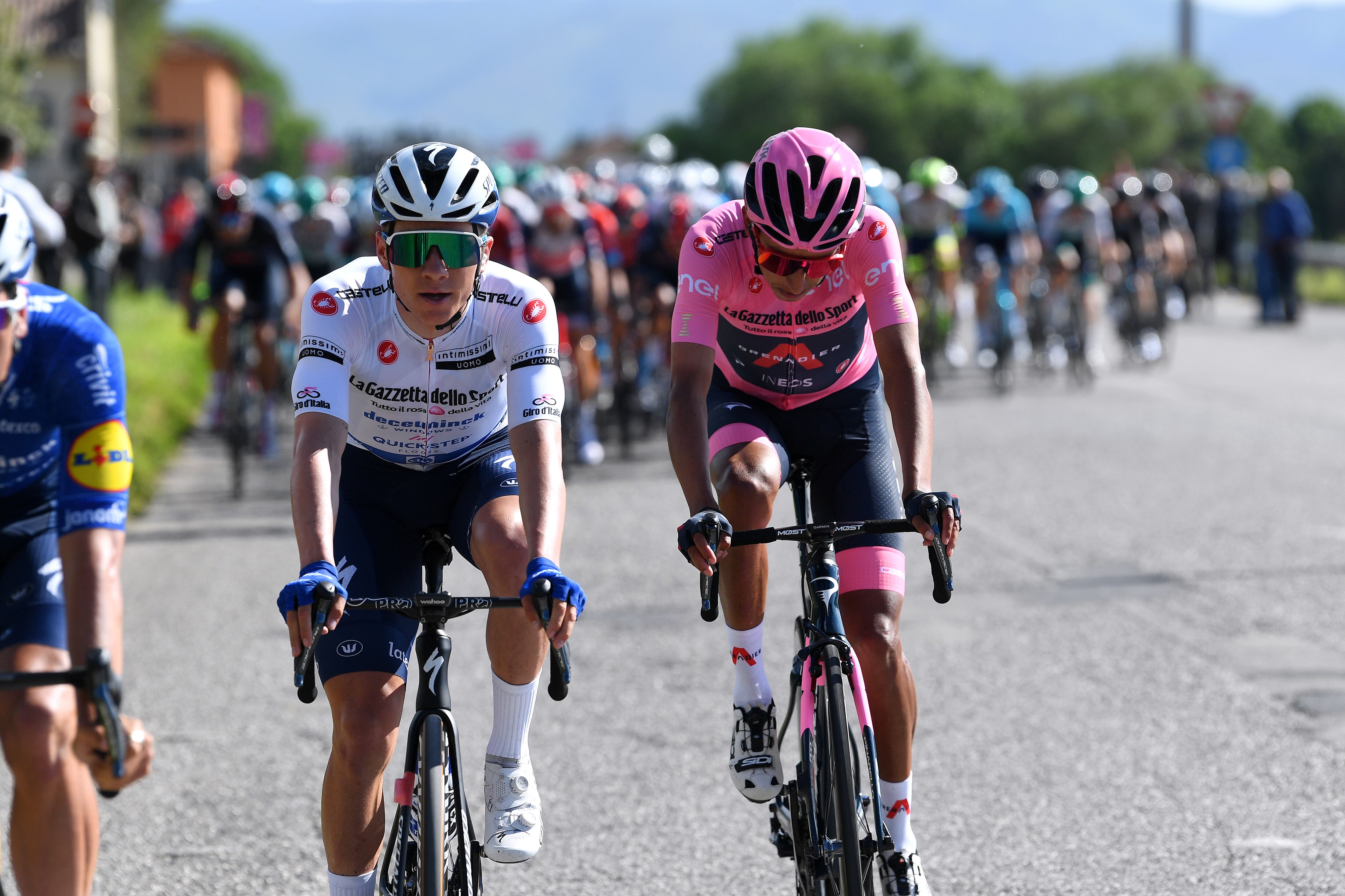 Remco Evenepoel y Egan Bernal en el Gro de Italia (Photo by Tim de Waele/Getty Images)
