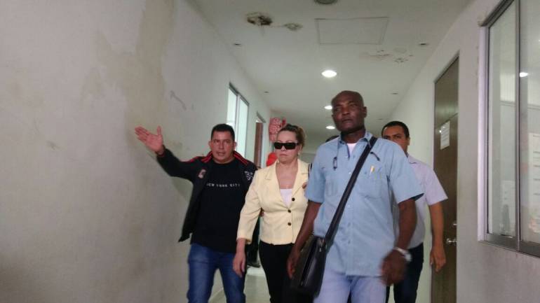 Silvia Gette en el edificio de Servicios Judiciales en Barranquilla.