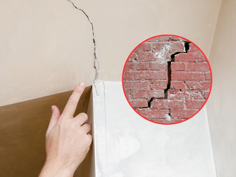 Grietas en la pared y el techo de una vivienda (Fotos vía Getty Images)