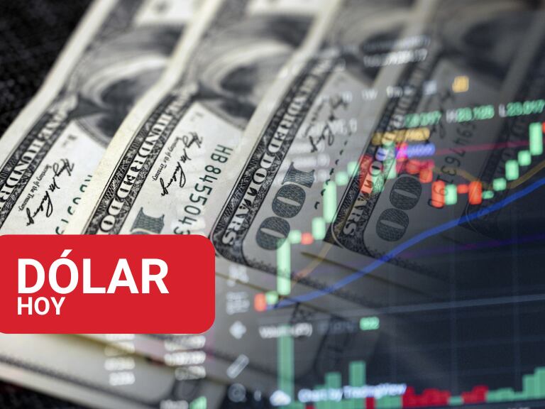 Billetes de dólares estadounidenses y cifras de fluctuación de precios (Foto vía Getty Images)