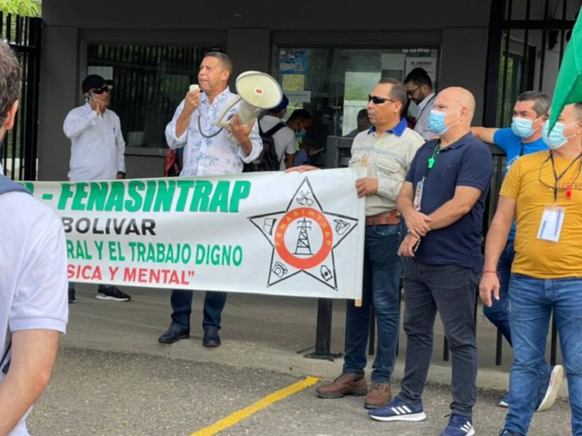 Sintraelecol realizó manifestación en Cartagena