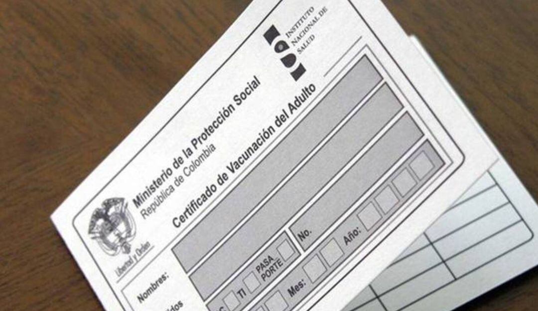 Carné de vacunación.