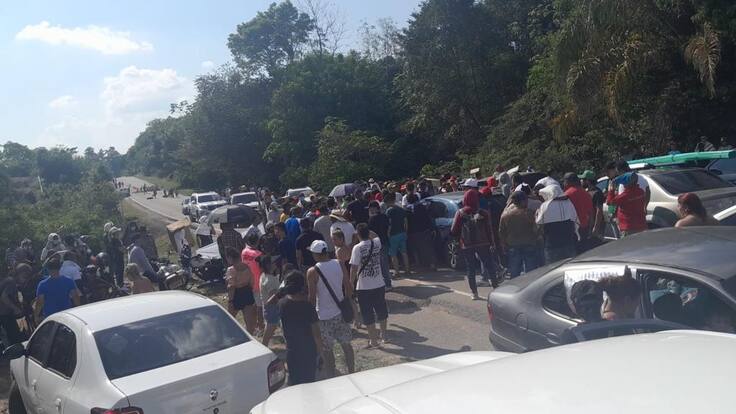 Drama de familia atrapada por bloqueos viales en Santander