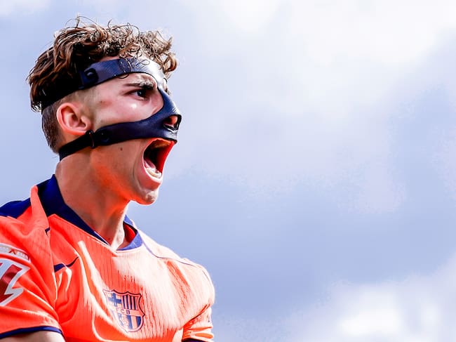 GETAFE, SPAIN - APRIL 25: Fermin Lopez of FC Barcelona celebrates 0-1 during the LaLiga EA Sports match between Getafe v FC Barcelona at the Coliseum Alfonso Perez on April 25, 2026 in Getafe Spain (Photo by M Gracia Jimenez/Soccrates/Getty Images)