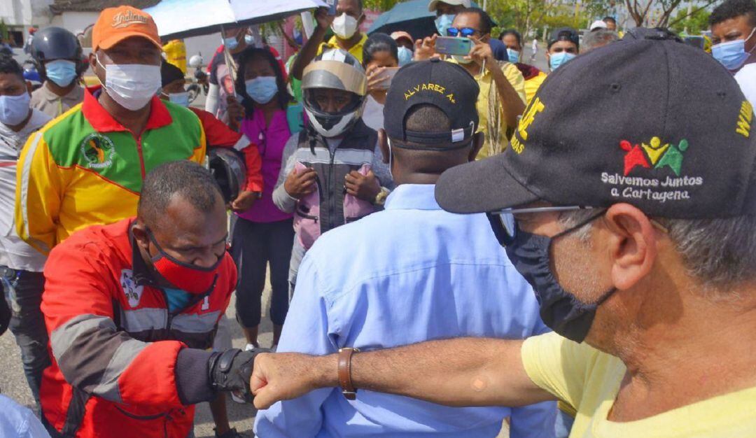 El alcalde de Cartagena reiteró que acompañará las manifestaciones hasta cuando sea necesario como garantía de seguridad