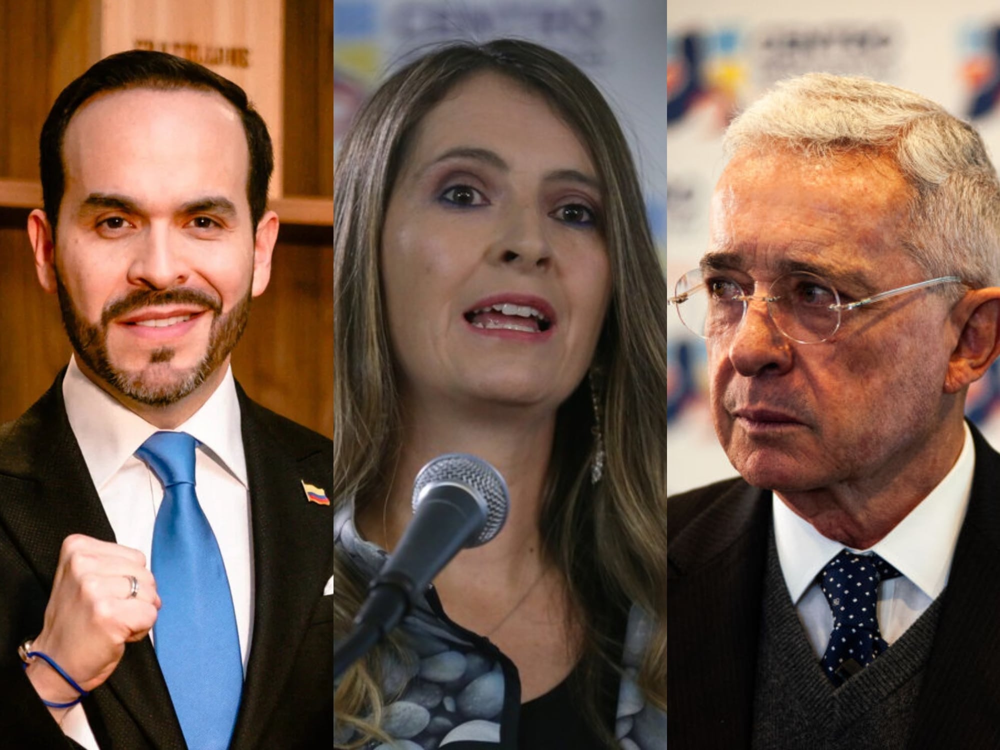 Abelardo de la Espriella, Paloma Valencia y Álvaro Uribe. Fotos: Getty Images.