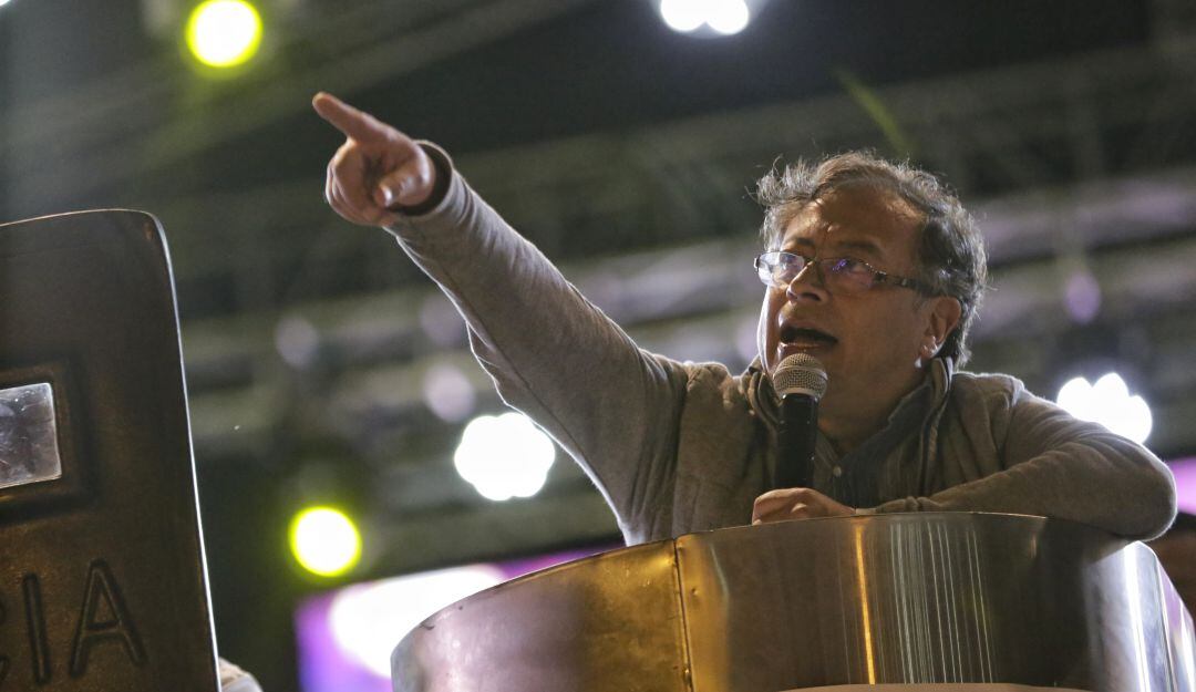 Imagen de referencia. Gustavo Petro durante su cierre de campaña en Bogotá