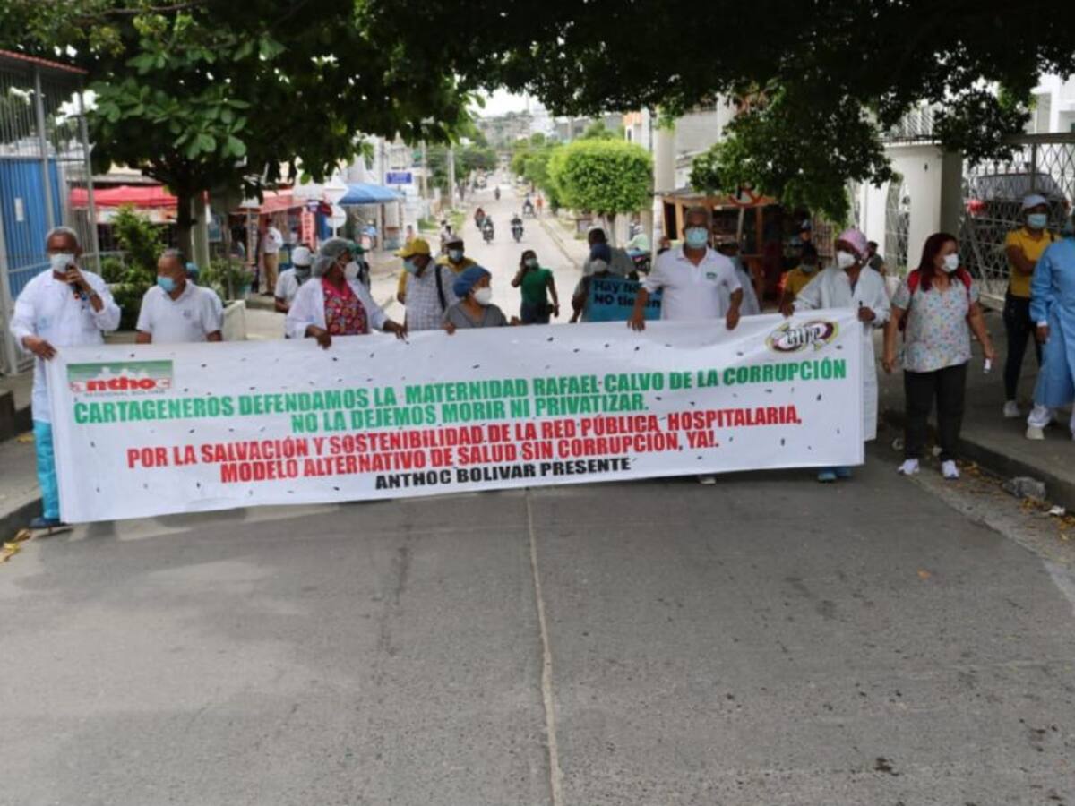 Trabajadores de la salud protestaron en Cartagena para exigir financiación