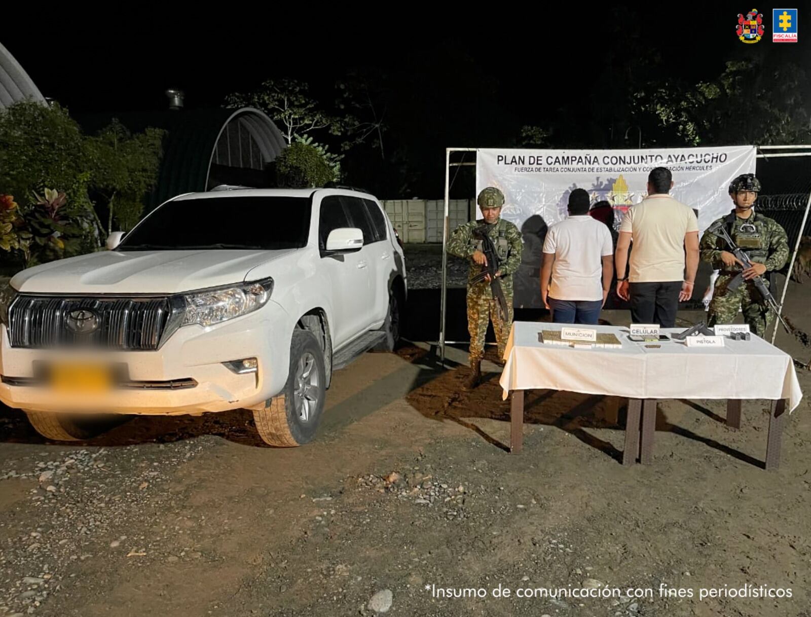 Hallazgo de munición en vehículo de la UNP