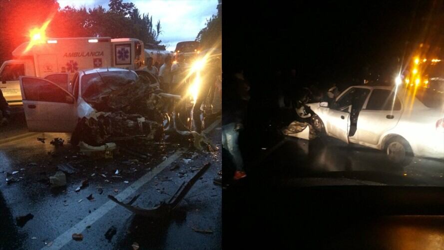 Organismos de socorro atendieron un accidente de tránsito en la vía Panamericana, que dejó una bebé de 18 meses de edad fallecida y otras cinco personas heridas. Foto: Bomberos Piendamó