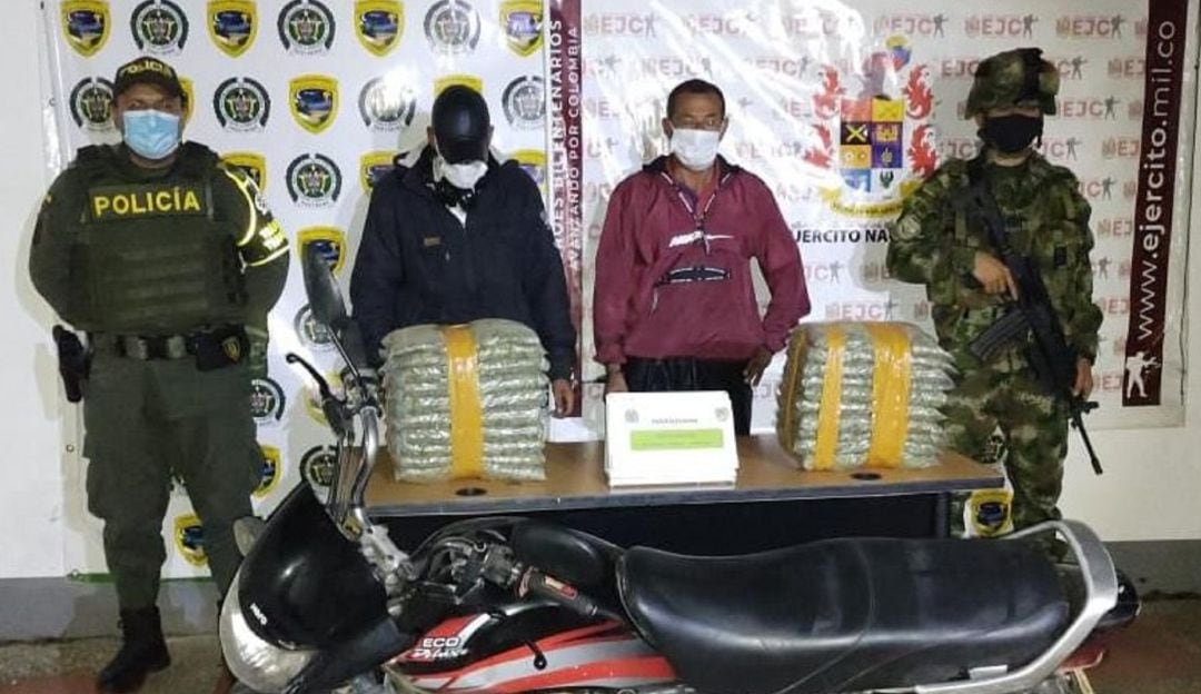 Capturados con 10 kilos de marihuana en el Huila.