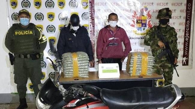 Capturados con 10 kilos de marihuana en el Huila.