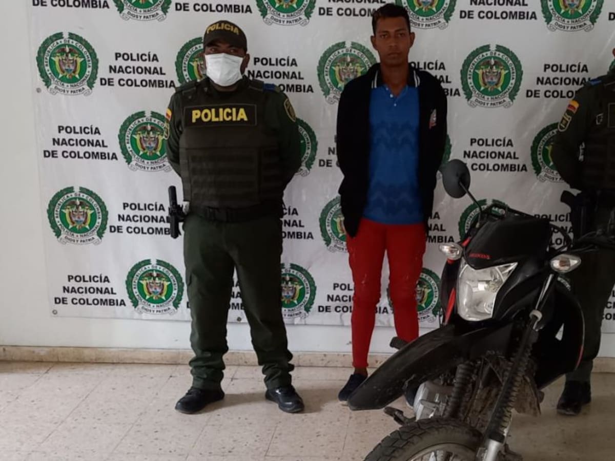 Capturan a un hombre con una moto robada en Pinillos, Bolívar