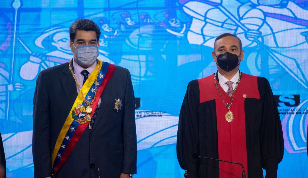 Nicolás Maduro y el presidente del TSJ, Maikel Moreno