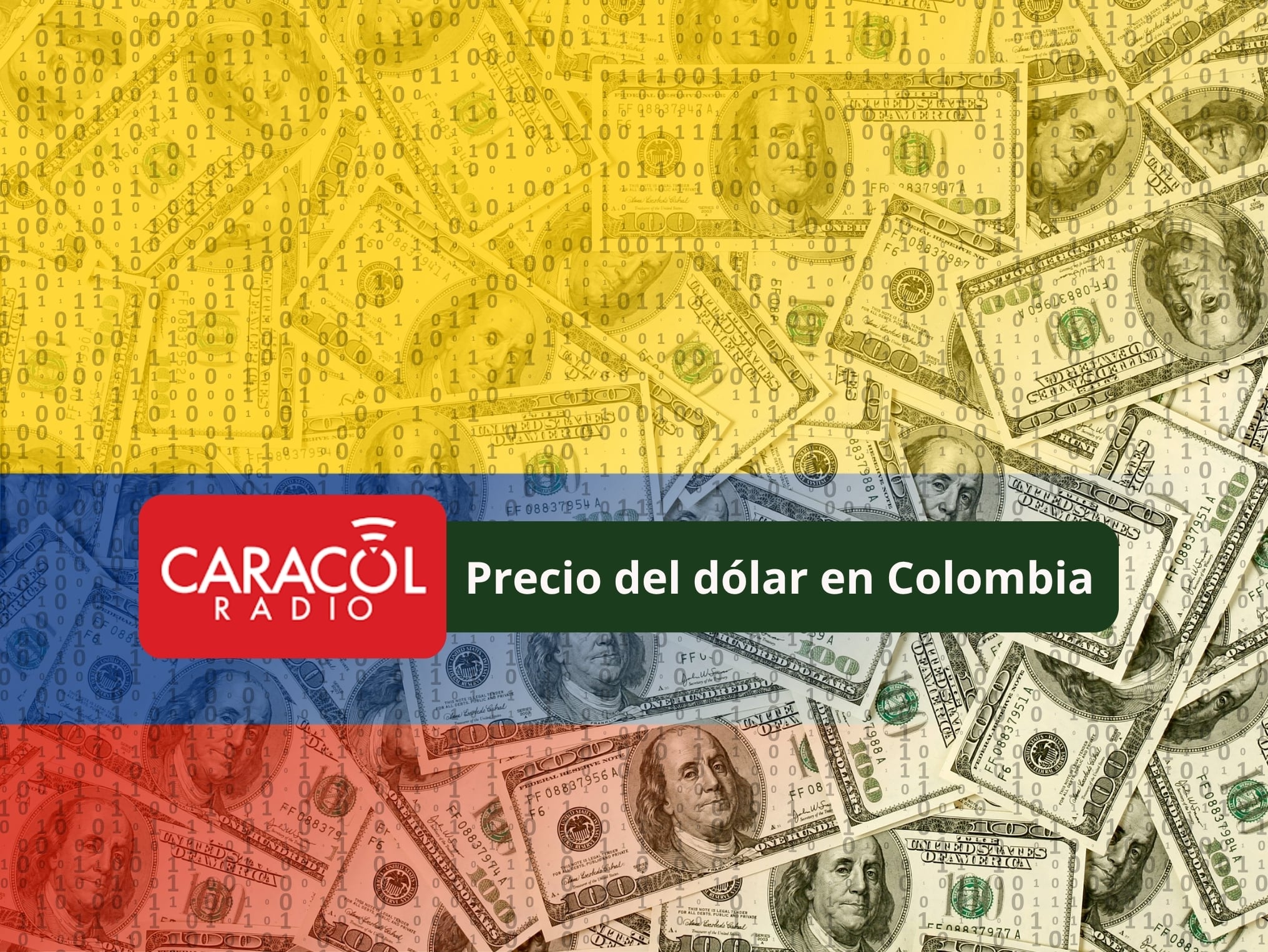 A la derecha, imagen ilustrativa de dólares esparcidos alrededor. A la izquierda, imagen traslúcida de la bandera de Colombia (Crédito: Getty Images)