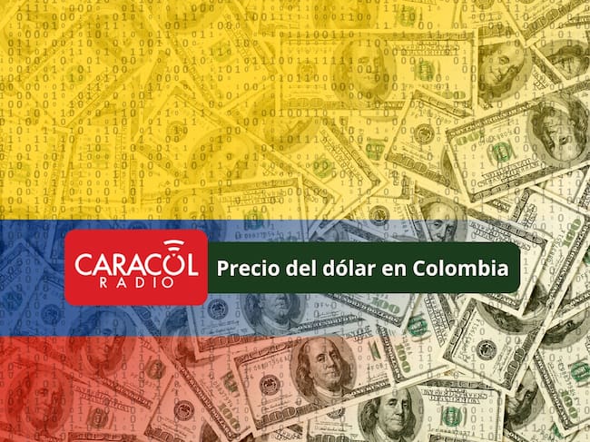 A la derecha, imagen ilustrativa de dólares esparcidos alrededor. A la izquierda, imagen traslúcida de la bandera de Colombia (Crédito: Getty Images)