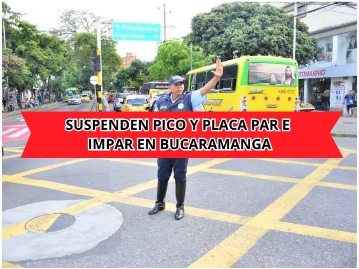 Se suspende el pico y placa par e impar en Bucaramanga