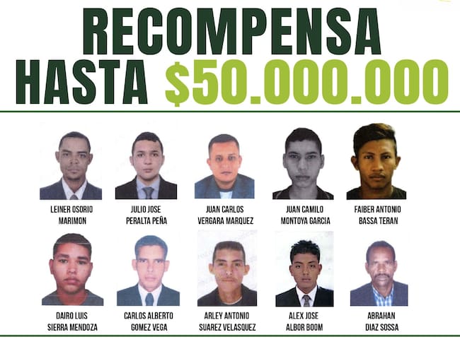 Cartel de los 10 detenidos fugados en Caucasia- foto cortesía
