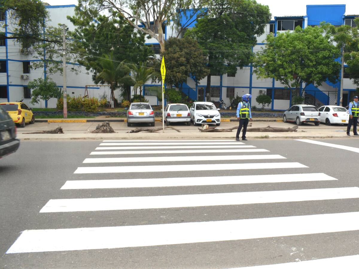 Demarcados pasos peatonales en corredor de carga y barrio Villas de Aranjuez
