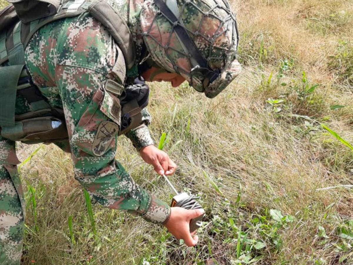 Ejército desactiva área minada en zona rural de Caloto, Cauca