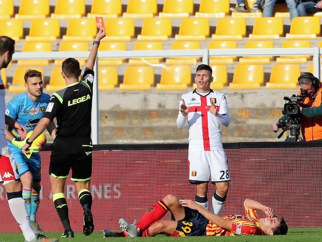 Agudelo fue expulsado en el vibrante empate entre Lecce y Genoa