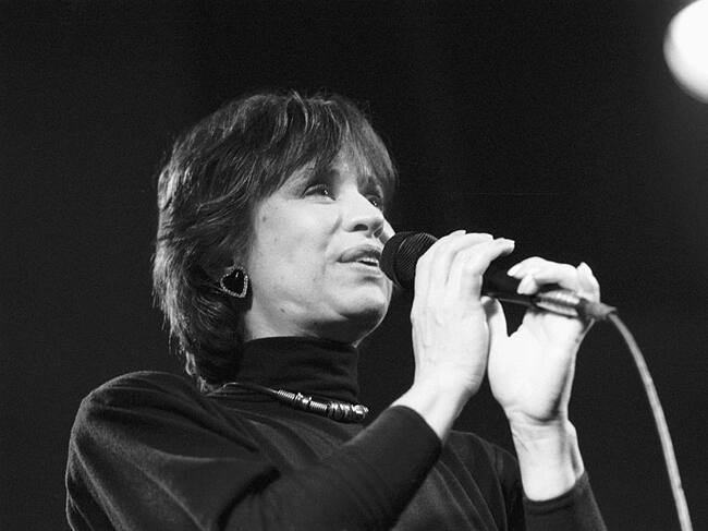 AMSTERDAM, NETHERLANDS - 12th FEBRUARY: Brazilian singer Astrud Gilberto performs at the Paradiso in Amsterdam, Netherlands on 12th February 1988. (photo by Frans Schellekens/Redferns)