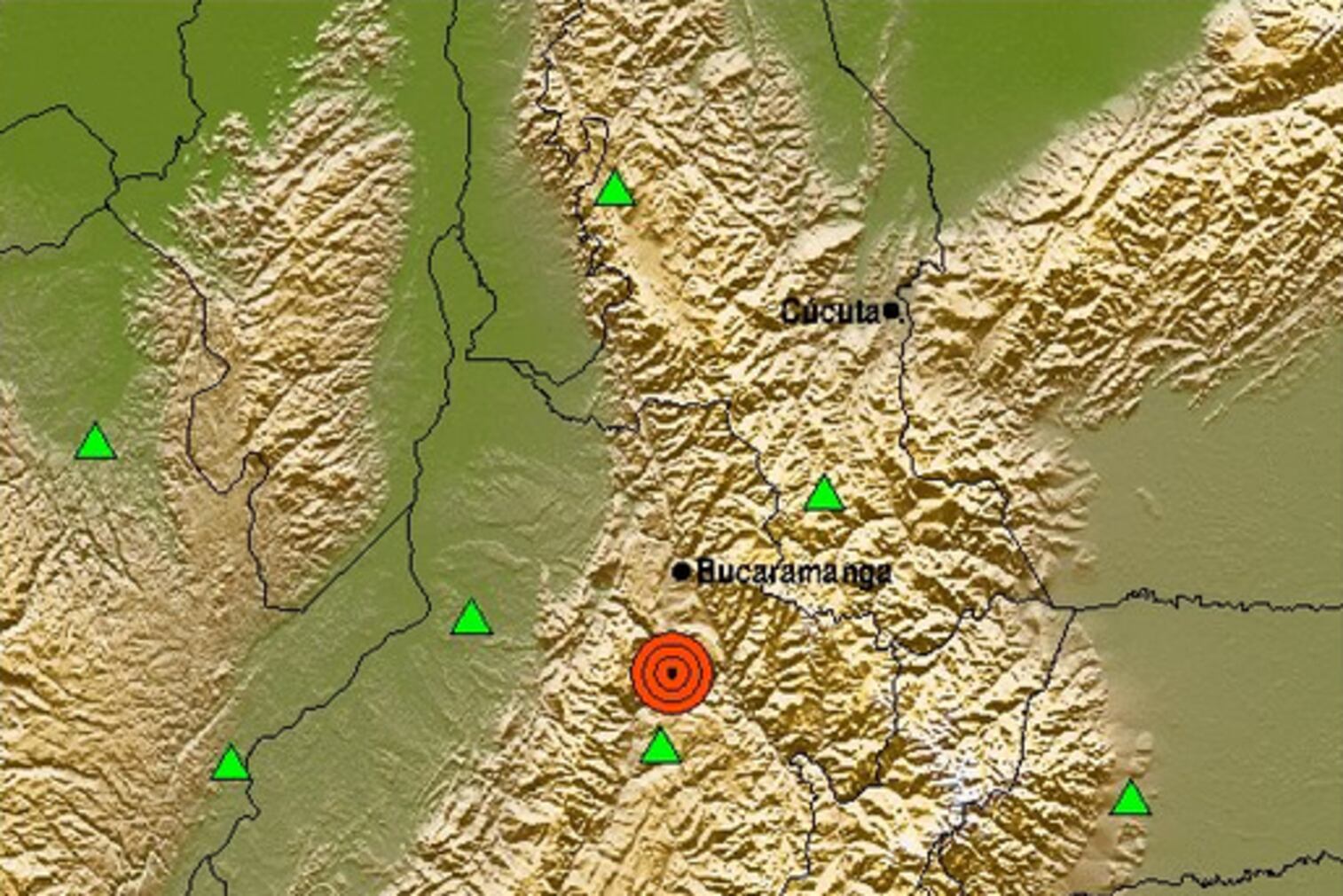 Sismo en Los Santos, Santander / Cortesía: SGC