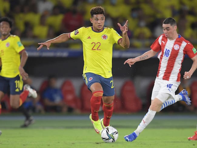 Diego Valoyes con la Selección Colombia. (Photo by Raul ARBOLEDA / AFP) (Photo by RAUL ARBOLEDA/AFP via Getty Images)