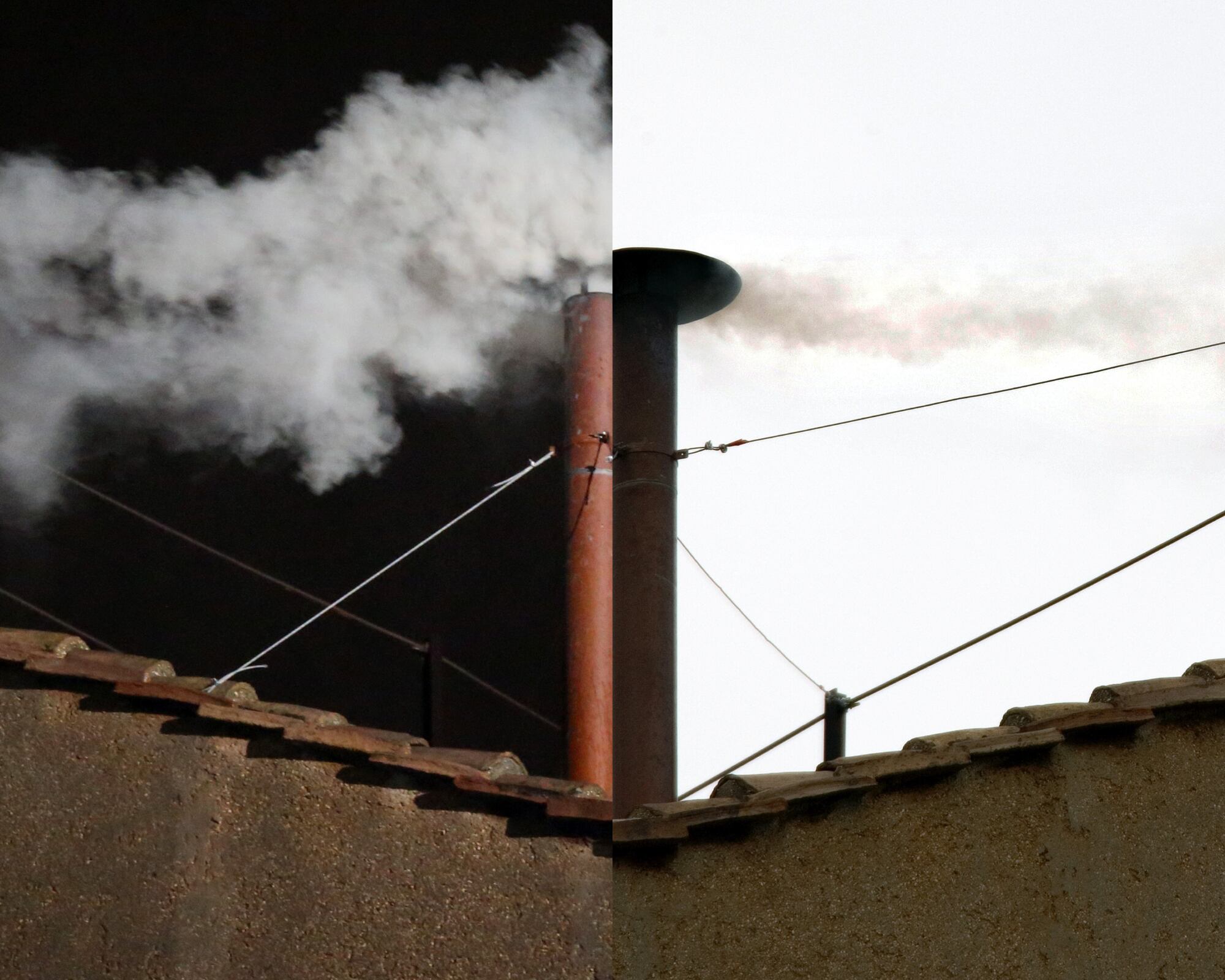 El humo negro significa que no hubo elección de nuevo Papa mientras que el humo blanco significa que los cardenales eligieron a un nuevo líder de la iglesia Católica.
(Foto: Caracol Radio / Getty)