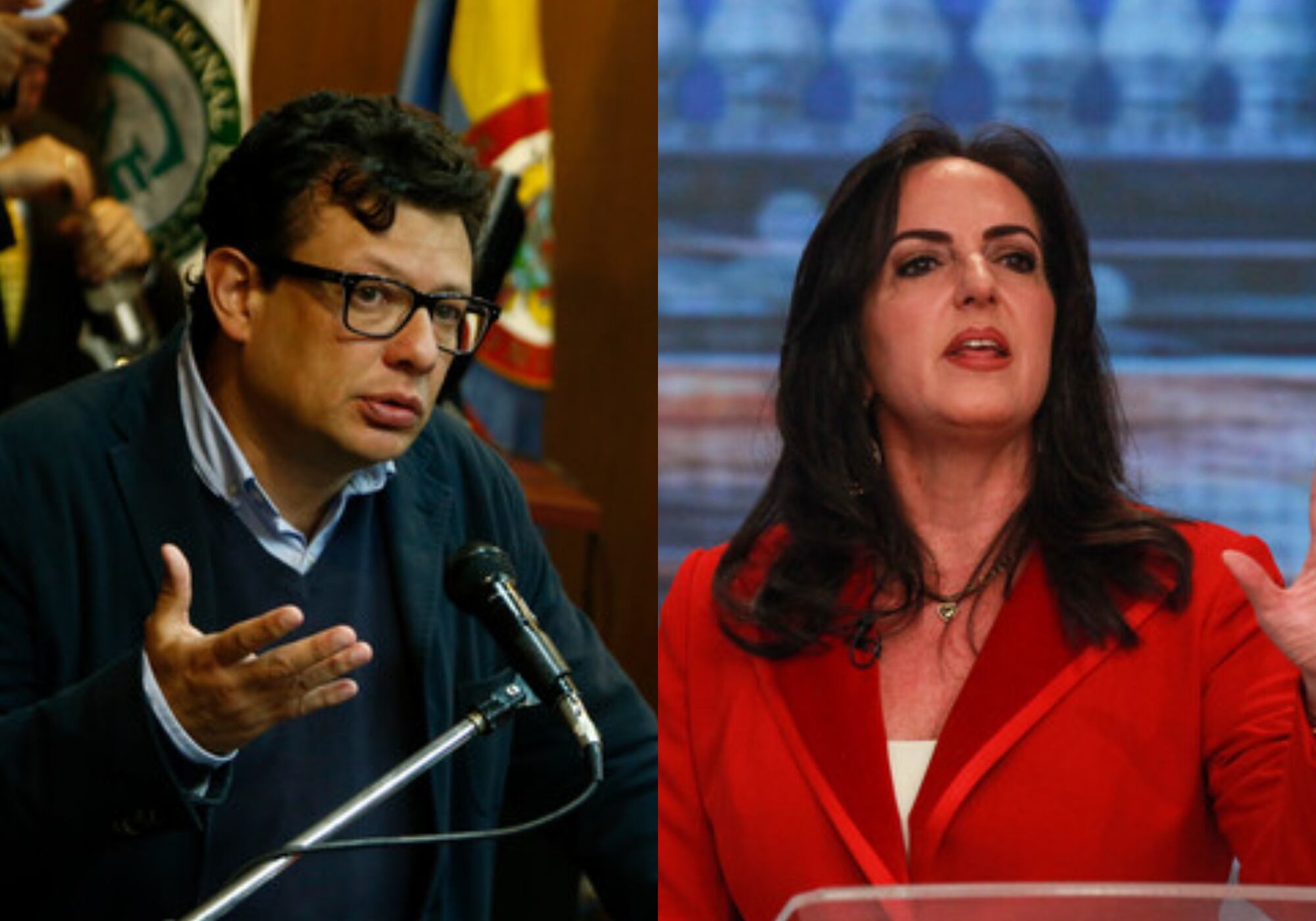 Hollman Morris y María Fernanda Cabal. Foto: (Colprensa - Juan Páez) / (Colprensa - Camila Díaz)