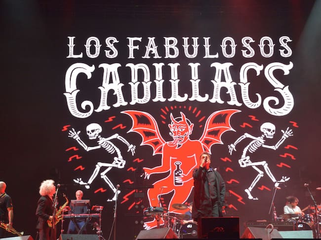 MEXICO CITY, MEXICO - MARCH 20: Vicentico of 'Los Fabulosos Cadillacs' performs on stage during the second day of Vive Latino 2022 at Foro Sol on March 20, 2022 in Mexico City, Mexico. (Photo by Medios y Media/Getty Images)