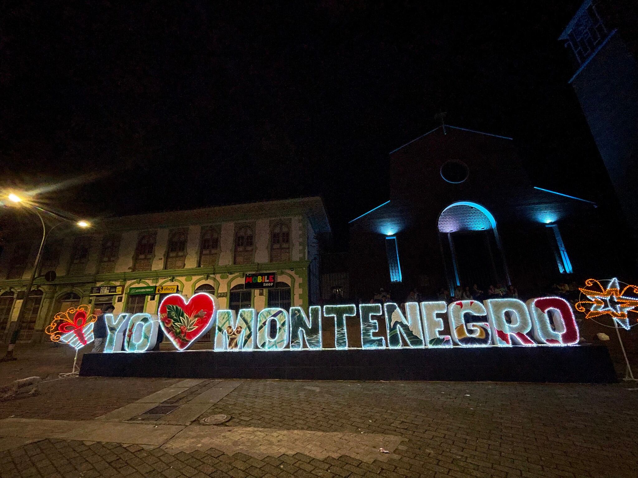 Encendido del alumbrado navideño en Montenegro, Quindío. Foto cortesía Edeq