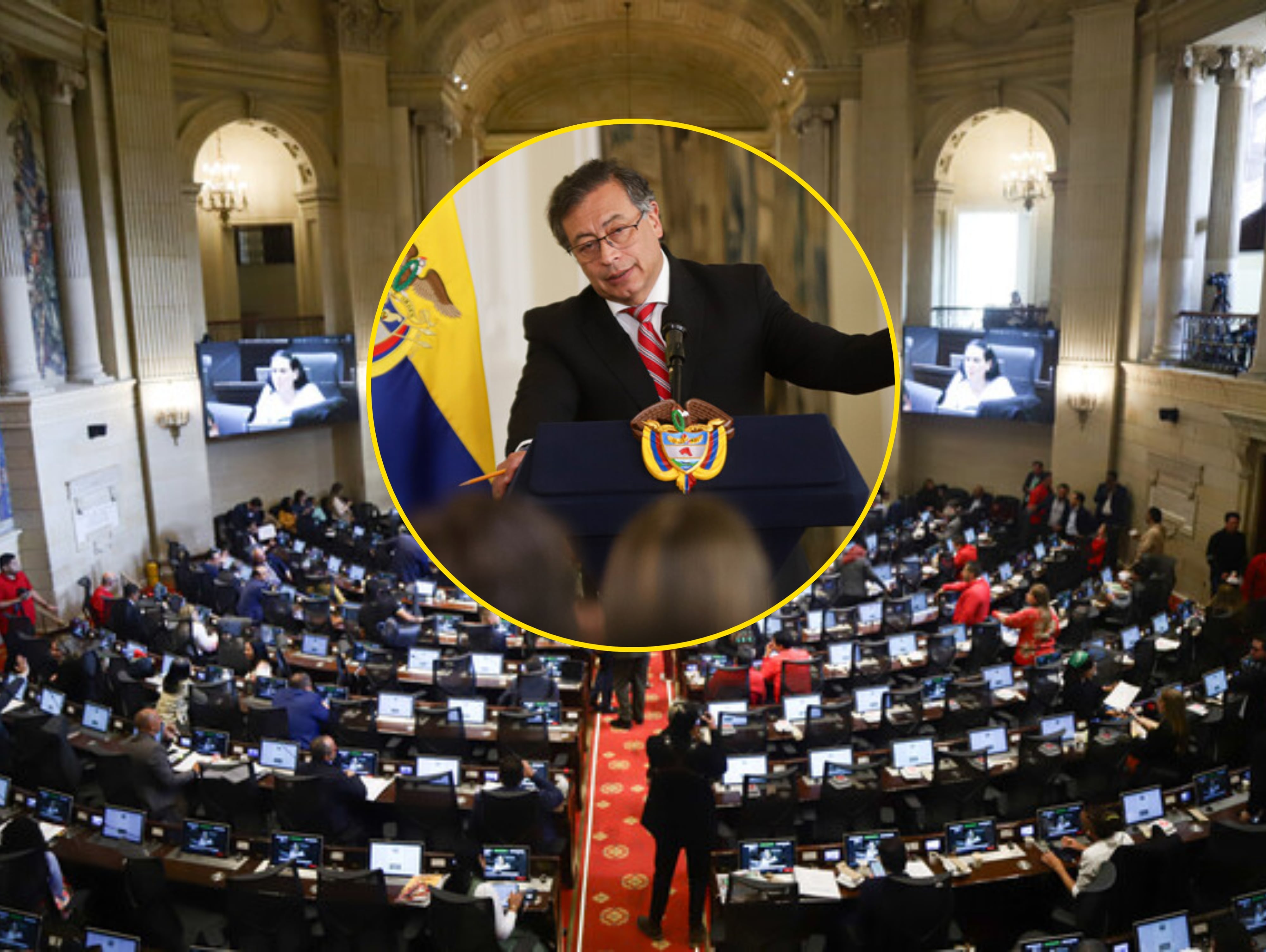 Congreso de la República y presidente Gustavo Petro. Fotos: (Colprensa - Lina Gasca)