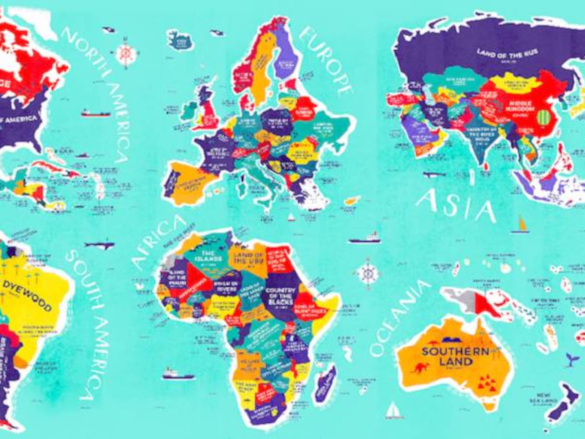 El mapa del mundo que recoge el significado de los nombres de cada país