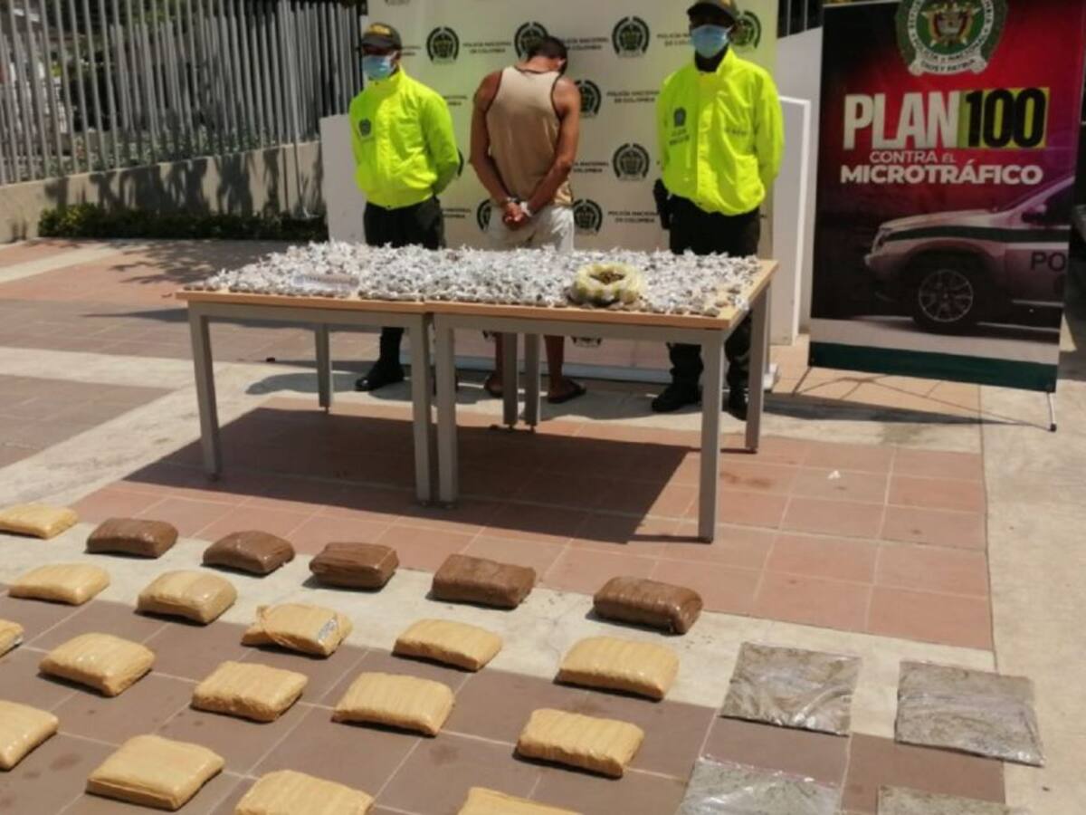 Cayó alias ‘Riky’ o El Veneco’ con 28 kilos de marihuana en Cartagena